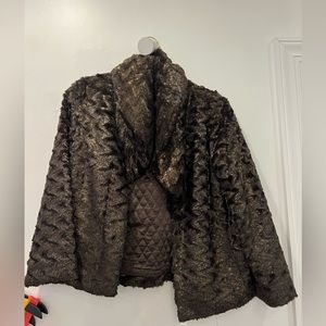 brown with gold accents alice & olivia jacket